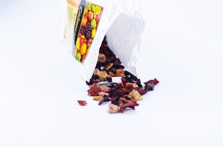 Beautiful fruit tea on a light backgroundの写真素材