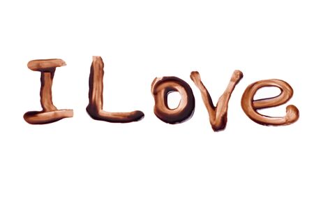 The inscription on a white background, I loveの写真素材