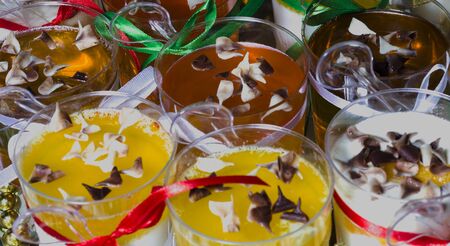 Sweets Multicolored jelly in glassesの写真素材
