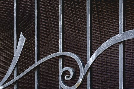 Forged elements of a metal fenceの写真素材