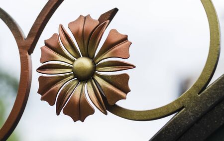 Decoration of metal gates with abstract colorsの写真素材