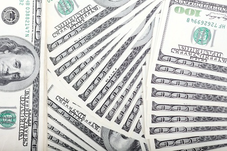 Background with a lot of 100 dollar banknotes