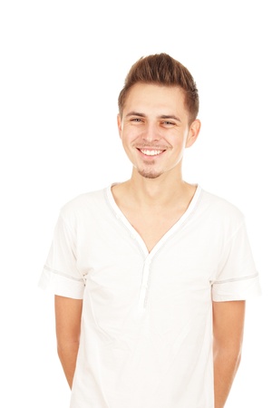 smiling man isolated on a white backgroundの写真素材