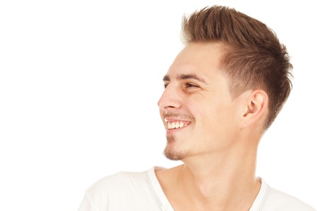 smiling man isolated on a white backgroundの写真素材