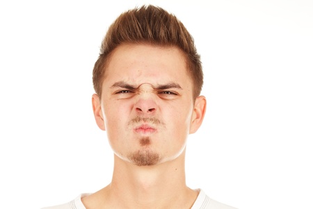 Funny man isolated on a white backgroundの写真素材