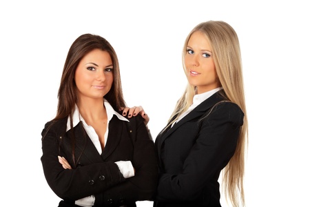 Two young businesswomen working togetherの写真素材