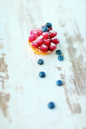 Fruit Cake on vintage wooden tableの写真素材
