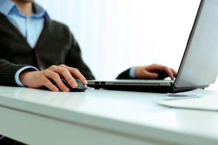 businessman working on the laptopの写真素材