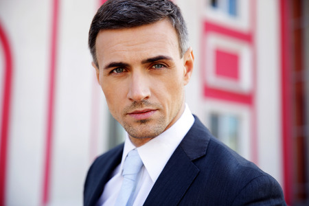 Portrait of a confident businessman looking at cameraの写真素材