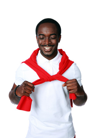 Cheerful african sportsman standing の写真素材