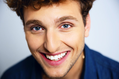 Closeup portrait of a cheerful manの写真素材