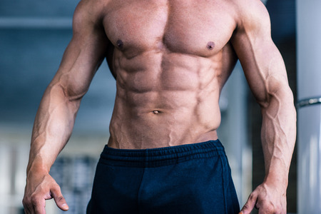 Closeup image of a muscular man's torso