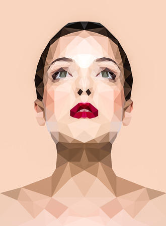 Polygonal image of a womanの写真素材