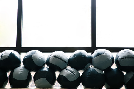 Closeup image of a fitness ballsの写真素材