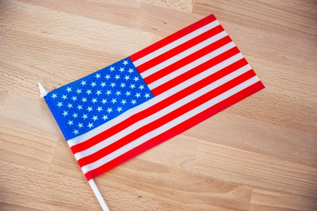 Closeup portrait of a USA flagの写真素材