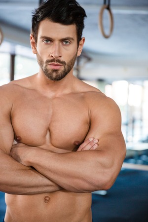 Sportsman with arms crossedの写真素材