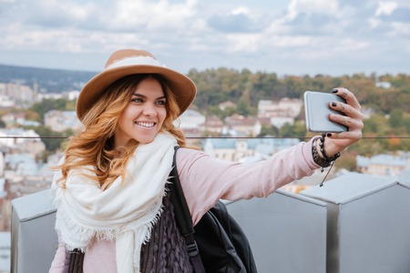 Fashion girl make a selfie. so pretty image