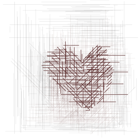 Abstract heart made from lines. Vector illustrationのイラスト素材