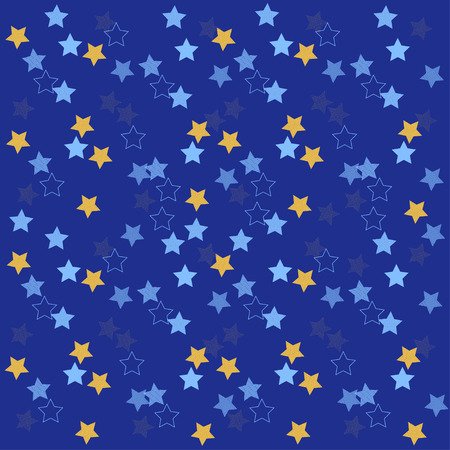 Simple seamless star pattern over blue. Vector illustrationのイラスト素材