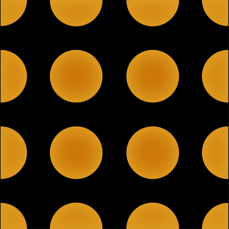 Seamless big orange dot pattern over black. Vector illustrationのイラスト素材