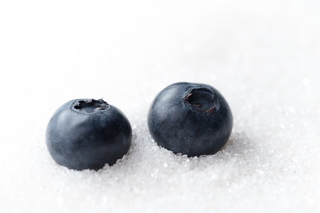 Picture of sweet blueberries isolated over white background.の写真素材