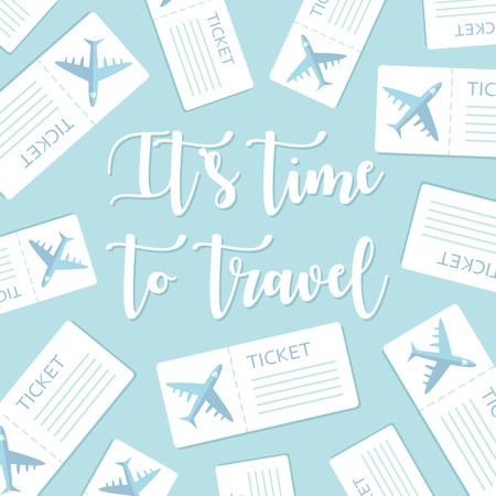Time to travel motivational greeting card. Vector illustrationのイラスト素材