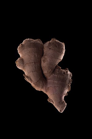 Ginger over black background