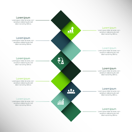 Creative infographic design template with squares and text boxesのイラスト素材