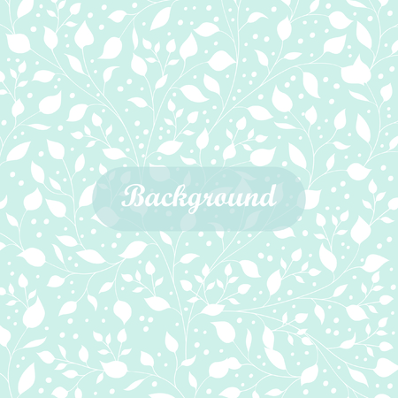 Simple cute seamless leaf pattern over blue background. Vector illustrationのイラスト素材