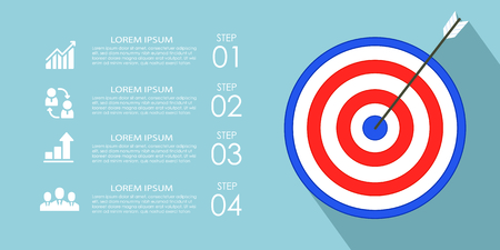 Four steps process chart template. Business data. Option, diagram, design. Creative concept for infographic, presentationのイラスト素材