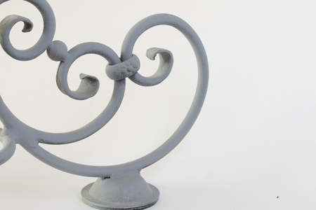 Forged metal products. Flowers and leaves are forged and coated with a primer. design elements. On a white background.の写真素材