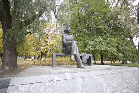 Monument to Maxim Gorky, Gorky Park, Minsk, Belarus. Maxim Gorky (real name - Alexei Peshkov) - Russian writer, novelist, playwright. One of the most significant and well-known in the world of Russian writers and thinkers. Since 1918, he has been nominateのeditorial素材