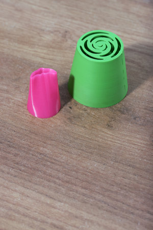 Marshmallow tips for pastry bag. Made of plastic.の写真素材