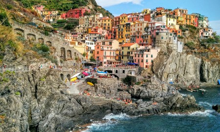 Unique Vernazza Landscape. Rock Path View