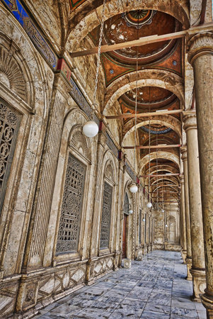 Columns of Mosque of Muhammad Aliの写真素材