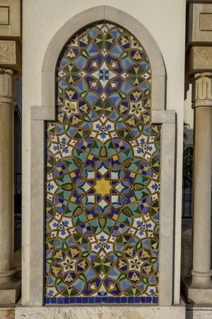 Beautiful Moroccan ceramic tiles creating a wall imageの写真素材