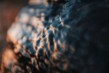 abstract texture of an ice frozen on a rockの写真素材