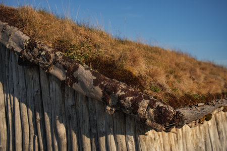 Sami people culture Traditional wooden buildings and structuresの写真素材