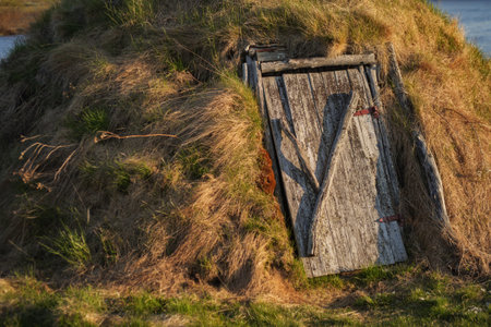 Sami people culture Traditional wooden buildings and structuresの写真素材