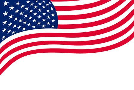 US flag isolated on white backgroundの写真素材