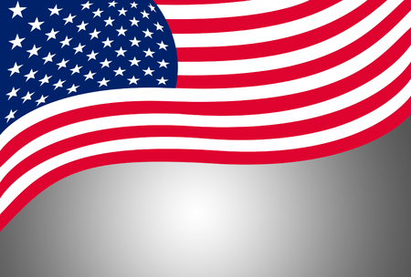 the flag of usa, isolated on black backgroundの写真素材