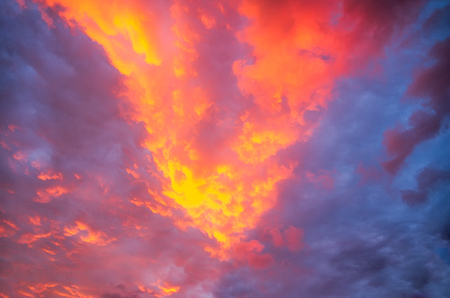 sky with clouds at sunsetの写真素材