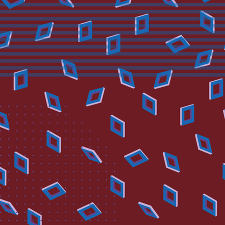 Abstract geometric pattern. Memphis style. Retro, bright colorful. Trendy colors. Elements for designのイラスト素材