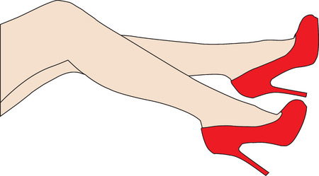 Female legs in shoes isolated on white backgroundのイラスト素材