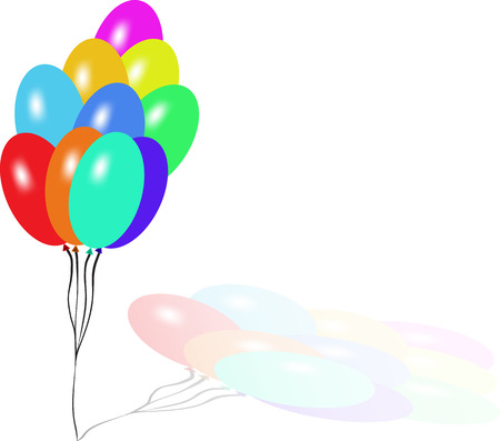 Bright multicolored balloons vector background for holidays and birthdaysのイラスト素材