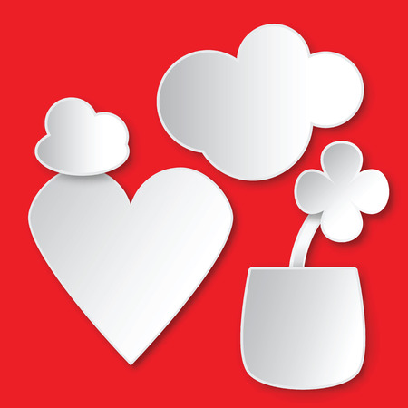 Simple valentines from the heart of a flower and clouds for Valentine's Dayのイラスト素材