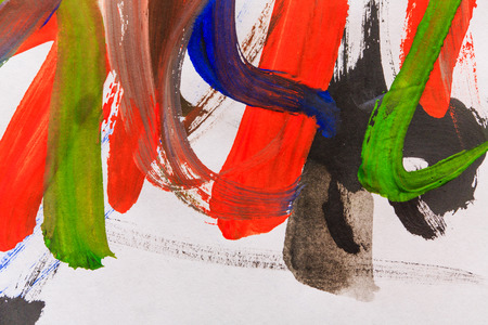 Multicolored abstraction painted with oil paints and brushes large background, close up shotの写真素材