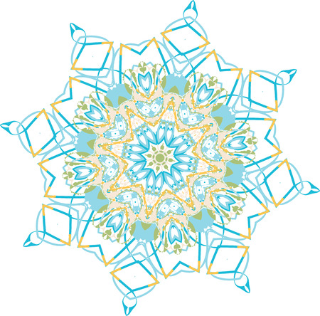 Abstract floral ornament in oriental style on a white backgroundのイラスト素材