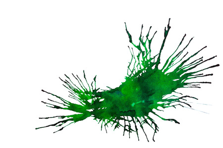 Abstract ink stains on white paper. Creative colorful design elements.の写真素材
