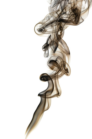 Abstract art. Gray smoke from the incense sticks on a white background.の写真素材